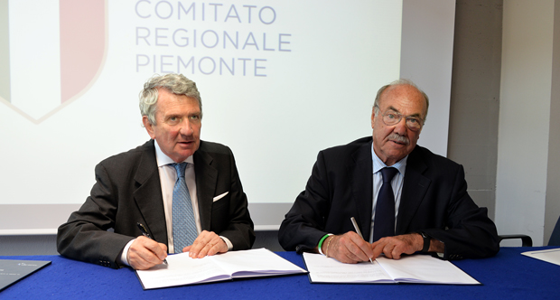 Accordo SUISM - CONI Firmano Gianfranco Porqueddu e Giorgio Gilli