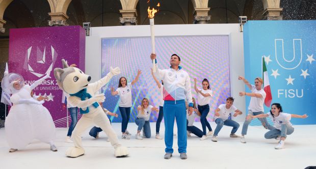 Accensione della fiaccola delle 29° Universiadi Invernali di Krasnoyarsk